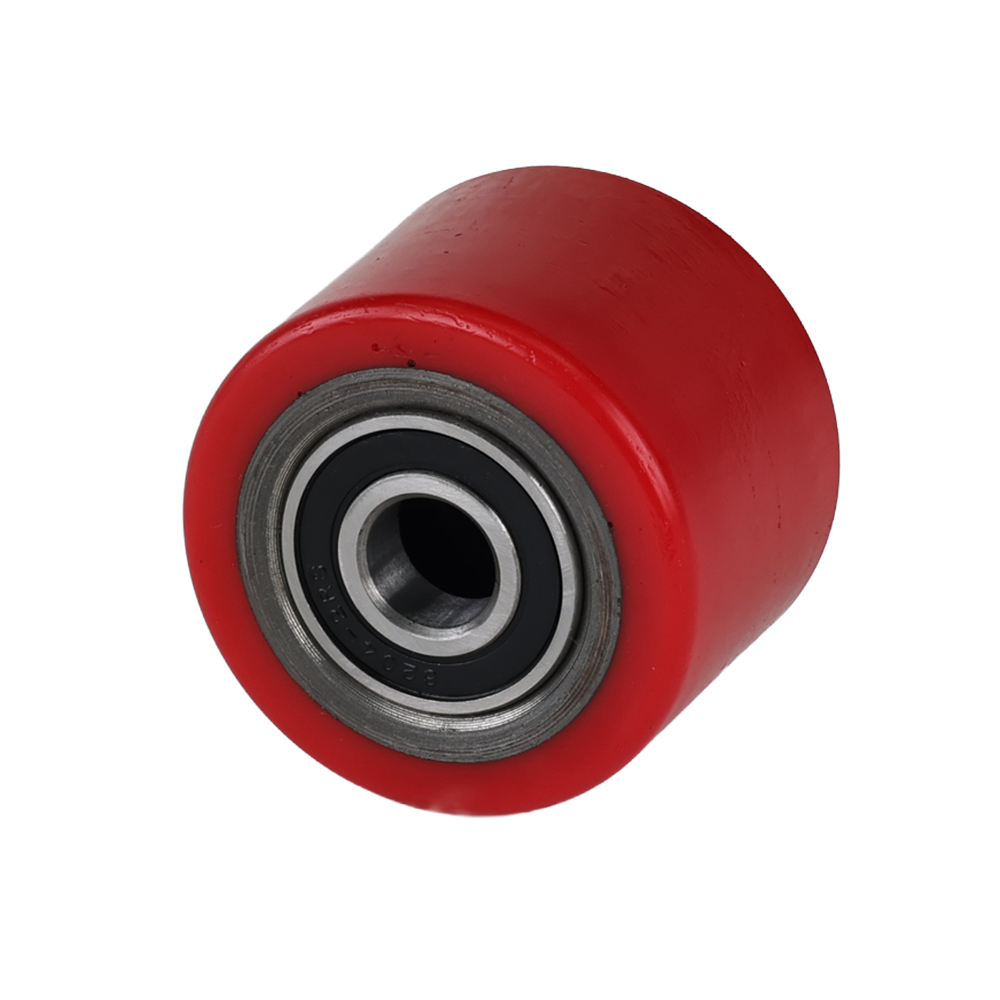 AKÜLÜ TRANSPALET YÜK TEKERİ POLİÜRETAN (KIRMIZI) 80X60MM