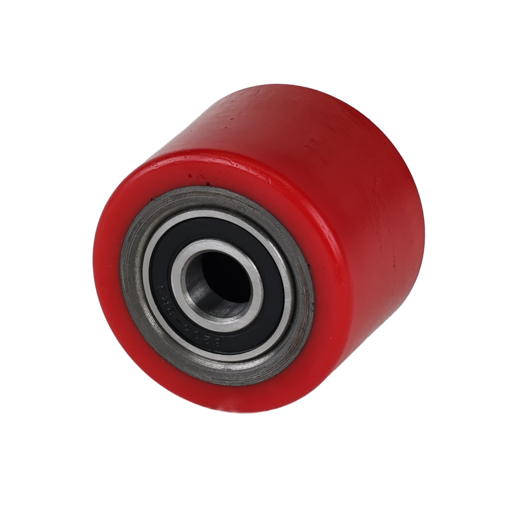 AKÜLÜ TRANSPALET YÜK TEKERİ POLİÜRETAN (KIRMIZI) 80X60MM