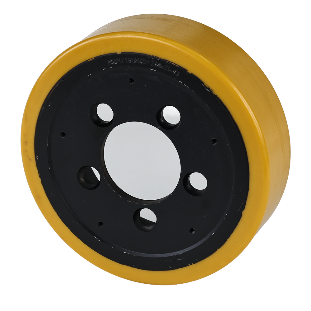 AKÜLÜ İSTİF TRANSPALET YÜRÜYÜŞ TEKER POLİÜRETAN (230X70MM)