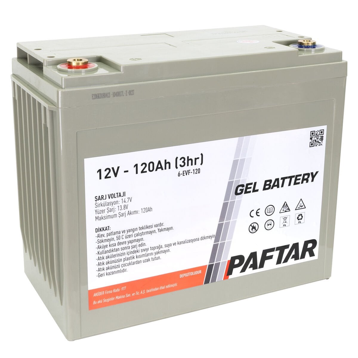 PAFTAR 12V 120Ah JEL AKÜ (ESG15)